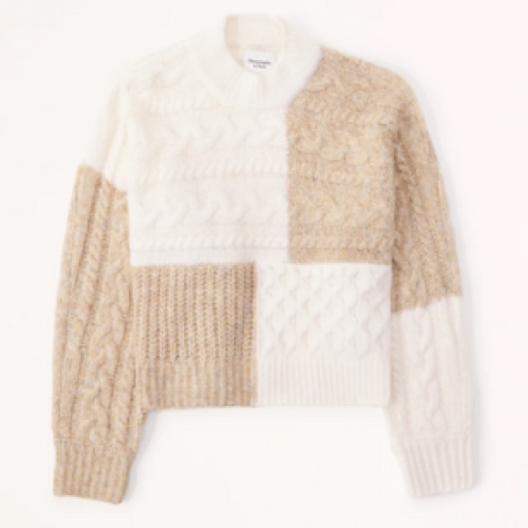 Abercrombie & Fitch Tonal Patchwork Dolman Sweater - Picture 7 of 7